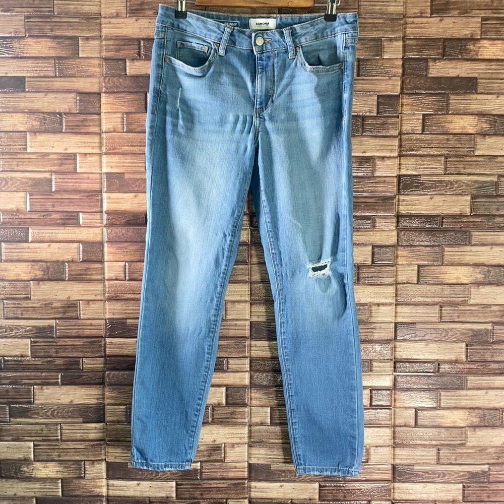 Womens Sonoma Skinny Jeans Distressed Size 8 Short